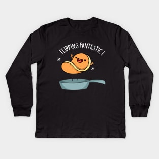 Flippin Fantastic Cute Pancake Pun Kids Long Sleeve T-Shirt